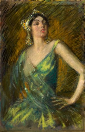 Ruth St. Denis by Alice Pike Barney Oil Painting
