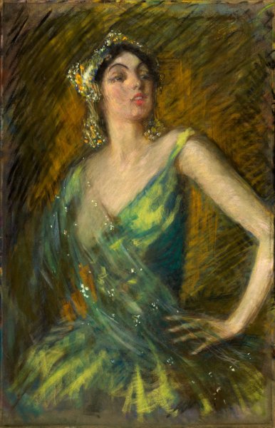 Ruth St. Denis  by Alice Pike Barney - Hand-Painted Oil Painting Reproduction