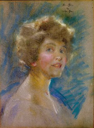 Self-Portrait in Light Tones by Alice Pike Barney Oil Painting