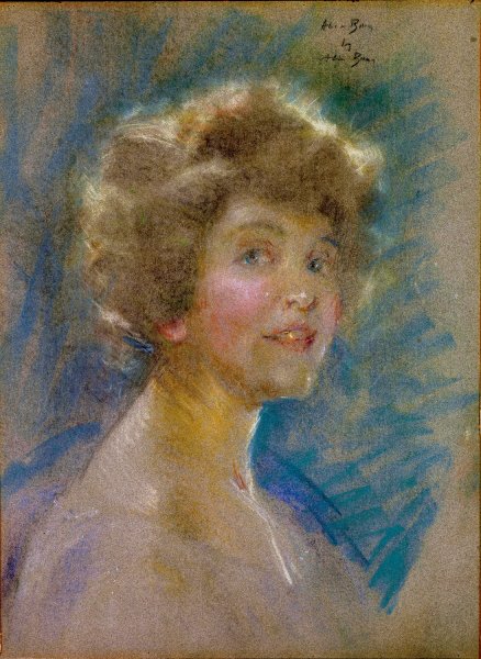 Self-Portrait in Light Tones  by Alice Pike Barney - Hand-Painted Oil Painting Reproduction