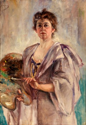 Self Portrait in Painting Robe by Alice Pike Barney Oil Painting
