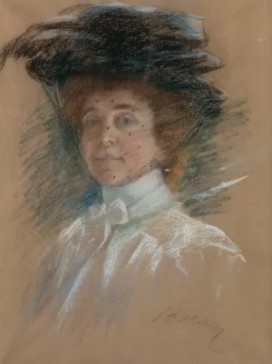 Self Portrait with Hat and Veil by Alice Pike Barney Oil Painting