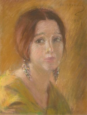 Study Head of a Woman by Alice Pike Barney Oil Painting
