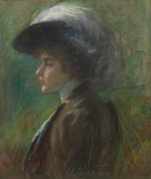 The Feathered Hat by Alice Pike Barney Oil Painting
