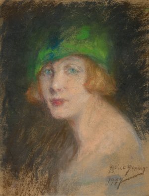 The Green Hat by Alice Pike Barney Oil Painting