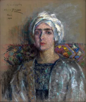 The White Turban by Alice Pike Barney Oil Painting