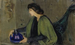 Woman and Peacock by Alice Pike Barney Oil Painting