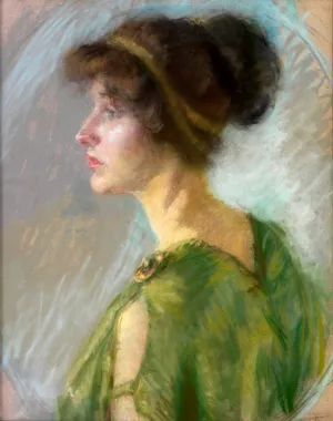 Young Woman in Green by Alice Pike Barney Oil Painting