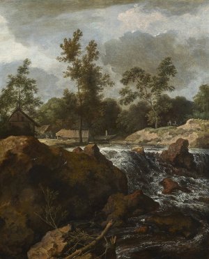 Landscape with Waterfall by Allaert Van Everdingen Oil Painting