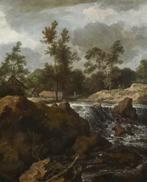 Landscape with Waterfall by Allaert Van Everdingen Oil Painting
