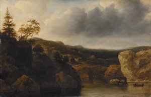 Shore with Steep Cliffs by Allaert Van Everdingen Oil Painting