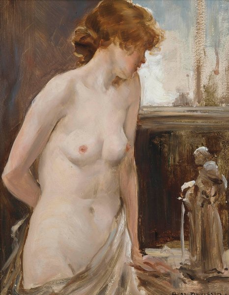 Female Nude by Allan Douglas Davidson - Hand-Painted Oil Painting Reproduction