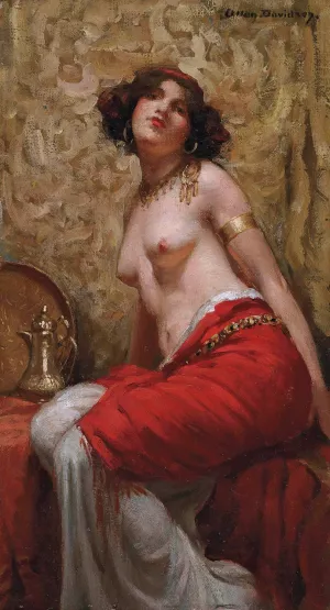 Seated Odalisque by Allan Douglas Davidson Oil Painting