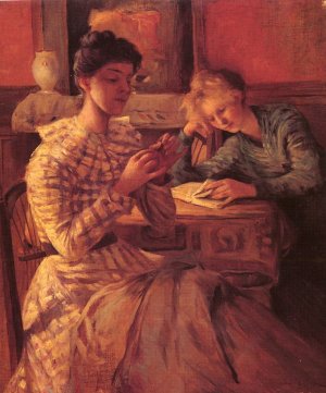 Two Seated Females by Allan Osterlind Oil Painting