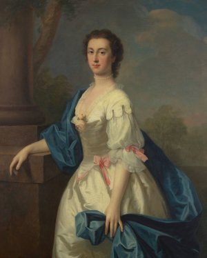 Portrait of a Lady by Allan Ramsay (Follower) Oil Painting