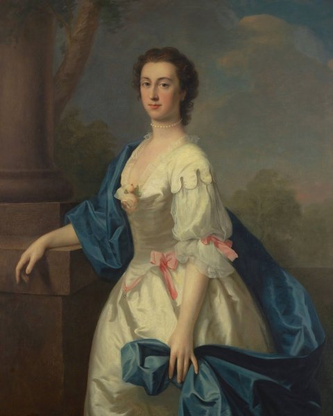 Portrait of a Lady  by Allan Ramsay (Follower) - Hand-Painted Oil Painting Reproduction