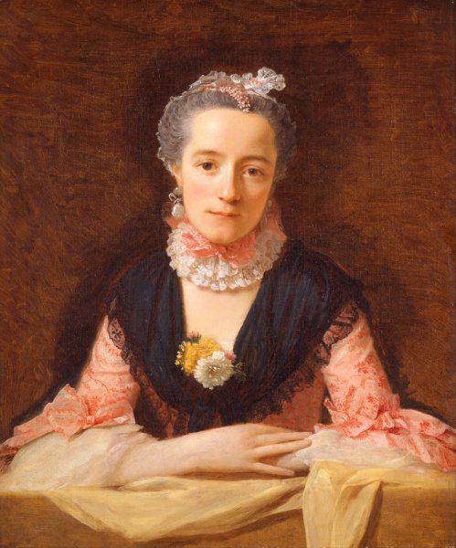 Main Product Photo of Lady In A Pink Silk Dress Painting by Allan Ramsay