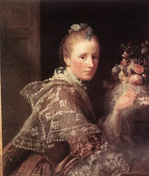 Portrait of the Artist's Wife by Allan Ramsay Oil Painting