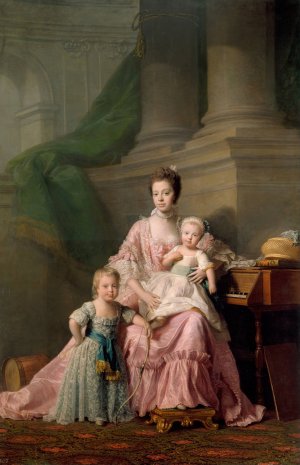 Queen Charlotte, with her Two Eldest Sons by Allan Ramsay Oil Painting