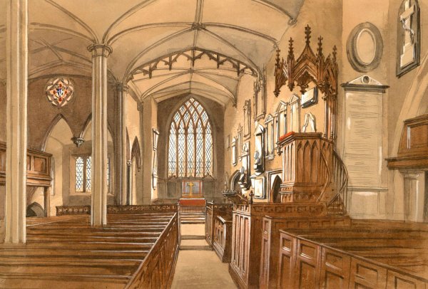 Old Handsworth Church before its Restoration  by Allen Edward Everitt - Hand-Painted Oil Painting Reproduction
