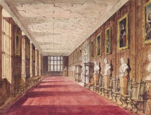 The Gallery, Aston Hall by Allen Edward Everitt Oil Painting
