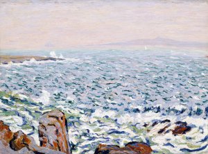 Surf Breaking, Cranberry Island by Allen Tucker Oil Painting