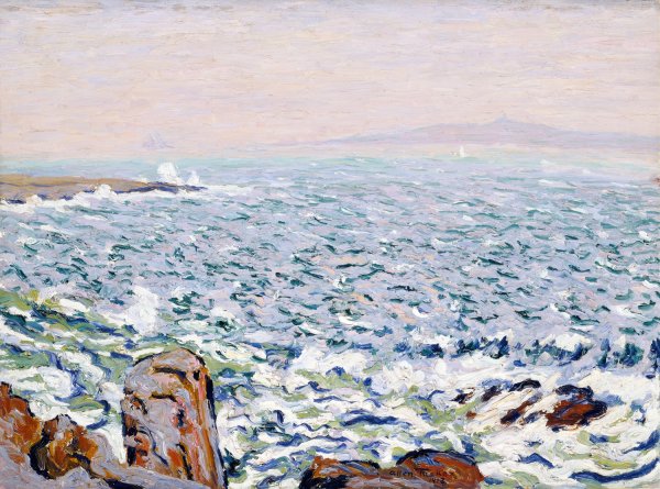Main Product Photo of Surf Breaking, Cranberry Island  Painting by Allen Tucker