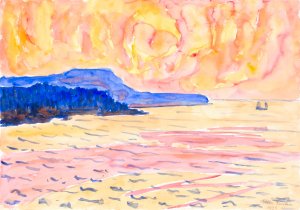 Watercolor No. 6, Blue Coast by Allen Tucker Oil Painting