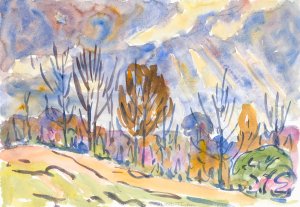 Watercolor No. 63, Road by Allen Tucker Oil Painting
