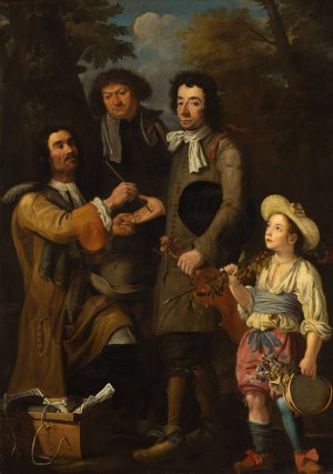 The Fortune Teller, or Allegory of the Five Senses by Almanach Oil Painting