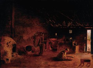 Country Kitchen by Almeida Junior Oil Painting