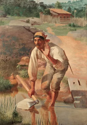 Interrupted Whetting Oil painting by Almeida Junior
