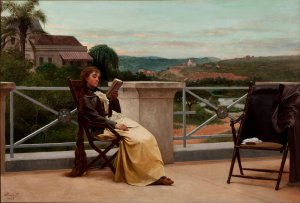 Reading by Almeida Junior Oil Painting