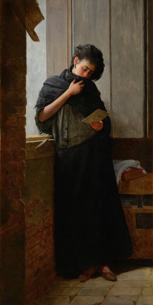 Saudade by Almeida Junior Oil Painting