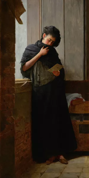 Saudade by Almeida Junior Oil Painting