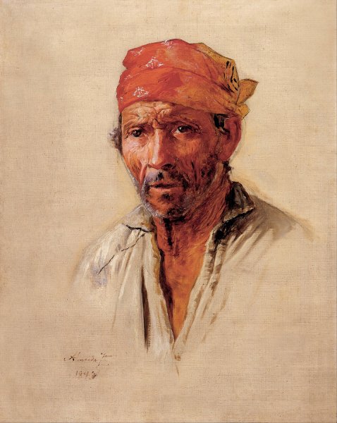 Study Of Caipira's Head by Almeida Junior - Hand-Painted Oil Painting Reproduction