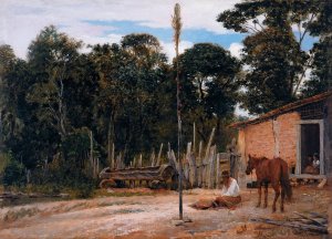 Tightening the Saddle Oil painting by Almeida Junior
