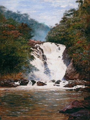 Votorantim Waterfall by Almeida Junior Oil Painting