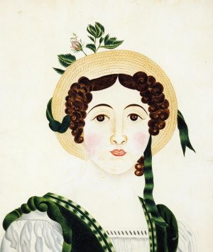 Lady in Straw Hat by Almira Wheaton Oil Painting