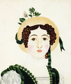 Lady in Straw Hat by Almira Wheaton Oil Painting