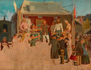 Die Zirkusbude by Alois Greil Oil Painting