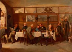 Gasthausszene by Alois Greil Oil Painting