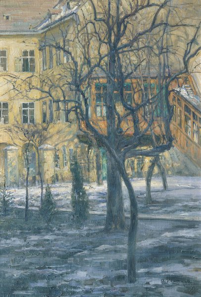 Letzter Schnee  by Alois Hanisch - Hand-Painted Oil Painting Reproduction