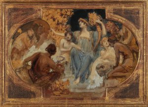 Allegory, ceiling sketch by Alois Hans Schram Oil Painting