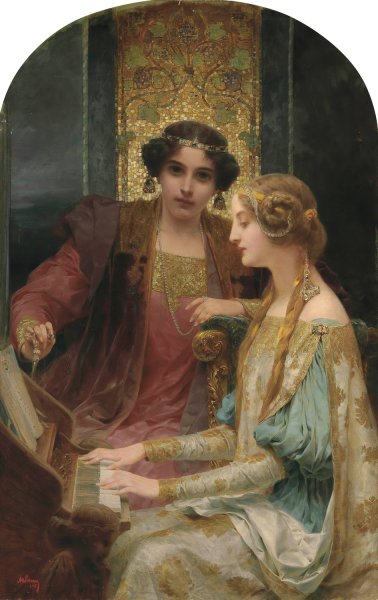 Making Music  by Alois Hans Schram - Hand-Painted Oil Painting Reproduction