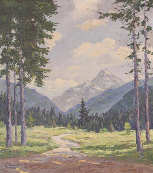 Main Product Photo of Almlandschaft Painting by Alois Hernick