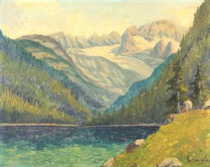 Bergsee by Alois Hernick Oil Painting