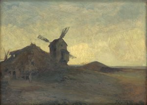 Landscape With A Windmill by Alois Kalvoda Oil Painting
