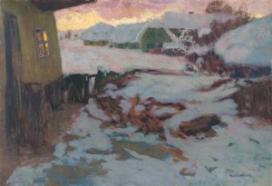 Winter Landscape by Alois Kalvoda Oil Painting