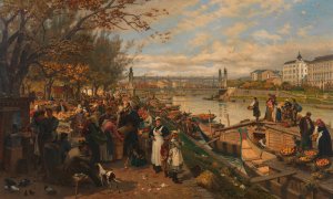 Der Obstmarkt auf dem Schanzel by Alois Schonn Oil Painting